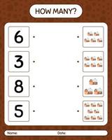 How many counting game with house. worksheet for preschool kids, kids activity sheet vector