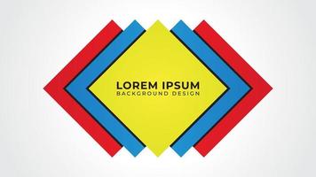 Colorful Layered Square Shape Vector Illustration. Abstract Background Design Template. Yellow Red Blue Color Theme.  Simple and Clean
