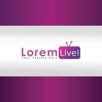 Online TV Live Streaming Logo Concept, Pinky, Purple, Violet, Simple and Clean Design Template, TV Icon vector