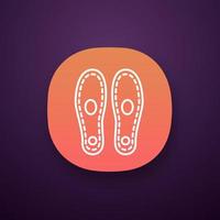 Orthopedic insoles app icon. Arch support. Orthotic insoles. UI UX user interface. Web or mobile application. Shoe pads. Flat foot treatment. Vector isolated illustration