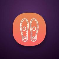 Orthopedic insoles app icon. Arch support. Orthotic insoles. UI UX user interface. Web or mobile application. Shoe pads. Flat foot treatment. Vector isolated illustration