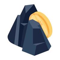 Crypto mining isometric icon is up for premium use vector