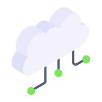 Cloud computing isometric icon with scalability vector