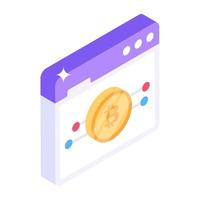 Ready to use isometric icon of crypto website vector