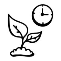 A growth time hand drawn icon design vector