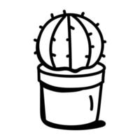An icon of cactus hand drawn icon vector