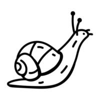 A snail hand drawn icon design vector