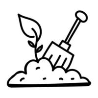 Modern hand drawn icon of gardening vector