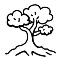 Catch a sight of this beautiful doodle icon of shrub tree vector