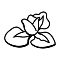 A hand drawn icon of a flower vector