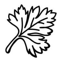 An icon of coriander doodle design vector