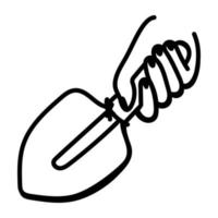 Icon of shovel doodle vector