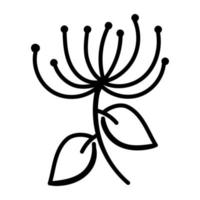 Hand drawn doodle icon of dandelion vector