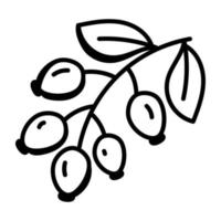 A leafy plant doodle icon design vector