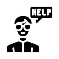 call for help glyph icon vector illustration