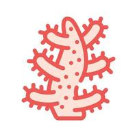 aquarium coral color icon vector isolated illustration