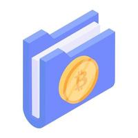 A well-designed isometric icon of bitcoin folder vector