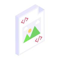 Check out handy isometric icon of coding file vector