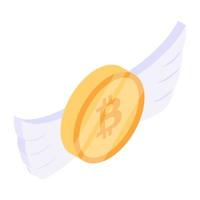 Bitcoin network premium icon in 3d style vector