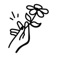 A hand drawn vector denoting flowers