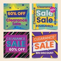 Clearance Sale Social Media Posts vector