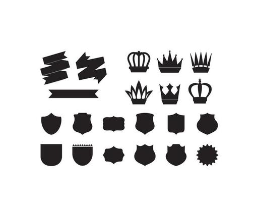 shield crown and vectors