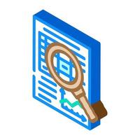 research financial document isometric icon vector illustration