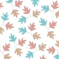 Vector illustration of elegant pattern with cute leaves and animals