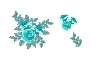 A variety of colorful arrangements of beautiful leaves and flowers vector