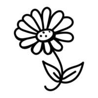 A hand drawn icon of a flower vector