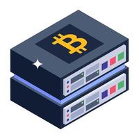 echa un vistazo a este icono isométrico del servidor bitcoin vector