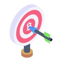 An isometric icon of a target vector