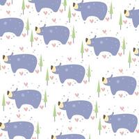 Vector illustration of elegant pattern with cute leaves and animals