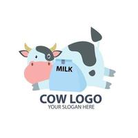 Logo for your business with cute cow character vector
