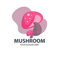 Logo for your business with cute mushroom character vector