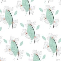 Vector illustration of a flat pattern with simple flowers and leaves. Perfect for decoration.
