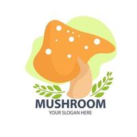 Logo for your business with cute mushroom character vector