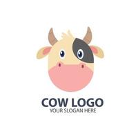 logo para su negocio con un lindo personaje de vaca vector