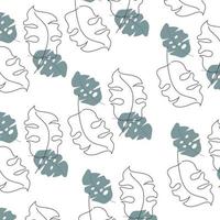 Vector illustration of a flat pattern with simple flowers and leaves. Perfect for decoration.