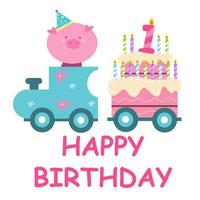 Fun happy birthday card vector illustration