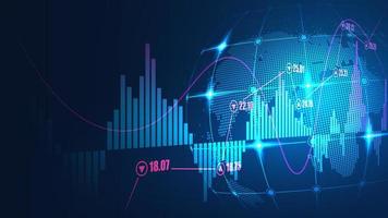 financiero global en concepto gráfico adecuado para la tecnología financiera global o las tendencias económicas mundiales y todo el diseño de obras de arte. antecedentes financieros abstractos. ilustración vectorial vector