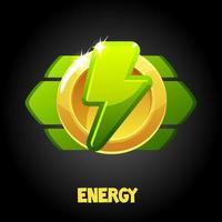 Vector gold energy award for the game. Lightning icon illustration for victory.