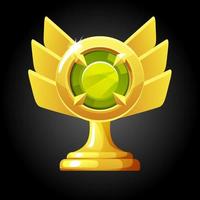 Vector gold award with a gem for the winner. Reward a figurine with a diamond for the game.