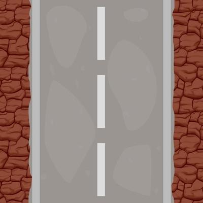 Seamless textured asphalt and cracked ground pattern. Background of road and dry soil or ground.