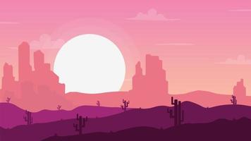 hermosa ilustración de vector de paisaje de acantilado púrpura