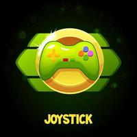 Joystick icon for game UI. Green onsole icon. Vector illustration joystick for computer games, gamepad for entertainment.