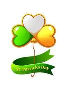 St. Patrick's Day clover shaped balloons flag of ireland. vector