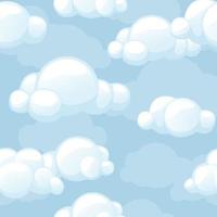 textura de nubes estilizadas de dibujos animados sin costuras. cielo de patrones sin fisuras de vector