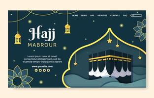 Hajj or Umrah Mabroor Landing Page Template Social Media Flat Cartoon Background Illustration