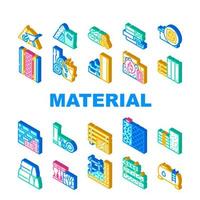 conjunto de iconos de colección de material de construcción vector